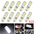 Miniatyrbillede 1 af 5: 10x Xenon White T10 W5W 12-SMD 2835 LED Canbus Fejlfri Silic White