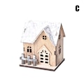 Pikkukuva 1 / 8: Jouluinen LED-valo puutalo Valoisa joulukoristelu C one size