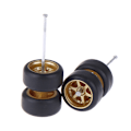 Miniatyrbillede 7 af 8: 1/64 hjul til Hotwheels med gummidæk Model Model Car Modi Silver one size