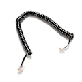 Pikkukuva 1 / 5: 2kpl 6.5FT Musta puhelinluuri puhelimen jatkojohto Curly C black 2pcs