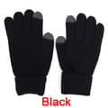 strikket Vinter Varm Uld Handsker Touch Handsker Mand Kvinder Vinter Black One Size