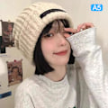Miniatyrbillede 1 af 8: Vinterstrikket Hat Kvinder Løse Skullies Beanies Ensfarvet Fem A5