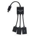 Pikkukuva 2 / 5: 3 in 1 Micro USB Type C HUB uros-naaras Double USB 2.0 -isäntä Type C