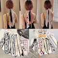 Miniatyrbild 2 av 7: Nytt mode sidenscarf hårband Long Ribbon Bow n Printing Hai A10 one size