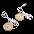 Miniatyrbillede 3 af 5: LED-lys Dispaly Base Krystalglas Resin Art Ornament Træ warm light A2
