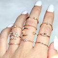 Pikkukuva 2 / 8: 10kpl/ set Moon Star Rings Naiset Tytöt Bohemian Set Gi One Size