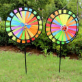 Miniatyrbilde 3 av 5: Dobbeltlags fargerikt hjul Vindmølle Vindspinner Barneleker Gar Multicolor 1PCS