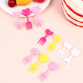 Miniatyrbilde 3 av 8: 10 stk Mini Kawaii Dyre Tegneserie Gaffel Frukt Barn Kake Desse 3.8*1.6cm