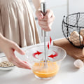 Miniatyrbilde 3 av 8: 304 Rustfritt Stål Eggpisk Semi-Automatisk Eggpisker Manuell M