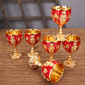 Miniatyrbillede 4 af 5: 30ML Retro Creative Small Beverage Wine Cup Gold European Style Multicolor A3