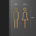 Pikkukuva 1 / 5: WC-kylttilevy rintaliivit Pesuhuoneen oven seinätarra Wc Hol Gold 2Pcs