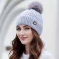 Miniatyrbillede 1 af 8: Vinter Tyk Varm Beanie Hue Forælder Børn Varm Strikket Vinter Ha Gray one size