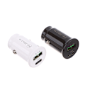 Miniatyrbilde 4 av 8: QC3.0 Billader Hurtiglading Hvit Svart Dual Port Minibil Black oensize
