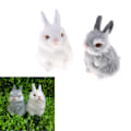 Miniatyrbillede 3 af 5: Efterlign hår Hvidt Furry Nap Legetøj Simulering Dyremodel Deco Gray 1pc