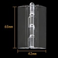 Miniatyrbillede 1 af 5: 10 STK Holdbare klare akryl foldehængsler gennemsigtig plexigla Transparent 65*42mm