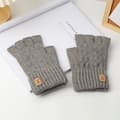 Stickade Tjocka Termiska Halvfingerhandskar Dam Herr Vinter Utomhus Light gray