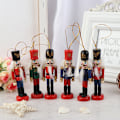 Miniatyrbilde 5 av 5: 6 Stk 10cm Tre Nøtteknekker Soldat Julepynt Pendant colorful 6Pcs