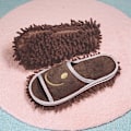 Miniatyrbillede 8 af 8: Smile Face Mopping Hjemmesko Vaskbar Rengøring Gulv Dust Sli Beige OENSIZE