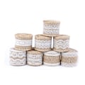 Miniatyrbilde 4 av 5: 5 stk 2Meter/rull Jute Jute Hessian blondebånd Hvit blonder Tri White 5pcs