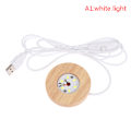 Miniatyrbillede 1 af 5: LED-lys Dispaly Base Krystalglas Resin Art Ornament Træ white light A1