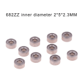 Miniatyrbillede 2 af 5: 10 stk 682ZZ 2*5*2,3mm Leje afskærmet dyb rille kuglelejer Silver 10 Pcs