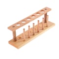 Miniatyrbillede 5 af 5: 6 hullers laboratorie-reagensglasholder til opbevaringsholder i træ med S 0 0