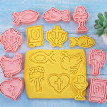 Pikkukuva 5 / 5: 8 kpl Christian Communion Cookie ter Cross Chalice Press Biscuit one size