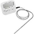 TA278 Stor digital LCD-display med termometer, klocka och timer för mat, rökugnar och grillar med sond – perfekt för köket.