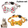 2-pack/set Julhalsband för katt med säkerhetsspänne, söt fluga och klocka, justerbara säkerhetstillbehör för husdjur
