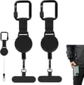 Infällbar stöldskyddad telefonhållare, lätt telefonrem, med säkerhetsklämma, 2-pack