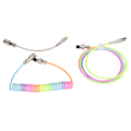 Miniatyrbild 3 av 8: Gaming Keyboard Cable Gradient Färg RGB Ljus Anpassad Mekaniskt Tangentbord Infällbar USB C Spiral Kabel Typ 3