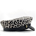Miniatyrbillede 2 af 3: Leopard print hat Kunstnerisk ungdomshat flad kasket i læder