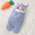 Miniatyrbilde 3 av 4: Svøpe baby sovepose, teddybjørnform, for babyer 0-3 måneder, mykt babyteppe, unisex, lett å vaske, blå