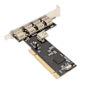 Miniatyrbilde 6 av 8: PCI til USB2.0 Intern Utvidelseskort 5 Port 480Mbps Plug and Play 4 Eksterne 1 Intern PCI Utvidelse til USB Adapter Hub