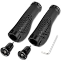 Miniatyrbilde 1 av 4: Sykkelstyre, ergonomisk design sykkelstyre utvidet gummisykkelstyre med aluminiumslegering låsegrep black
