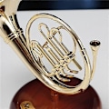 Miniatyrbild 2 av 5: Valthorn Musikdosa Klassisk Uppdragbar Snurrande Musikdosa Roterande Bas Mässing Blåsinstrument Mini
