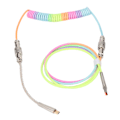 Miniatyrbild 6 av 8: Gaming Keyboard Cable Gradient Färg RGB Ljus Anpassad Mekaniskt Tangentbord Infällbar USB C Spiral Kabel Typ 3