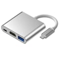 Pikkukuva 1 / 8: Type-C USB-hubi Monitointiasema 3-in-1 5 Gbps Nopeus Kannettava Type-C Telakointiasema Koti- ja Toimistokäyttöön Hopea