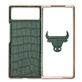 Miniatyrbild 1 av 8: Fällbart Telefonfodral för Xiaomi MIX Fold 2 Nano Läder Krokodilmönster Repskyddande Telefonfodral Grön