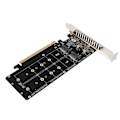 Miniatyrbillede 4 af 8: PCIE X16 til M.2 M KEY Udvidelseskort NVMEx4 SSD 2U Server RAID Array Udvidelseskort med LED-indikator