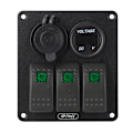 Miniatyrbillede 2 af 8: Multifunktionel 3-gangs vippekontaktpanel med voltmeterdisplay 4,8A strømlader til RV Båd Grønt lys