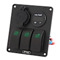 Miniatyrbillede 3 af 8: Multifunktionel 3-gangs vippekontaktpanel med voltmeterdisplay 4,8A strømlader til RV Båd Grønt lys