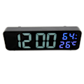 Miniatyrbillede 8 af 8: LED 9,1 tommer Spejlur Multifunktionel Digital Alarm Dato Luftfugtighedsur til Soveværelse Stue Kontor
