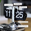 Miniatyrbild 2 av 5: Flip Klocka Mekanisk Retro Design Automatisk Flip Skrivbordsklocka Digital Display Batteridriven Flip Klocka för Hemmakontorsdekoration (Svart)