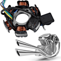 Miniatyrbillede 7 af 8: Elektrisk ledningsnet Relæ Ensretter Magneto Stator til GY6 125cc 150cc