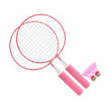 Miniatyrbilde 4 av 8: Badmintonsett for barn med stort nett, mykt grep og anti-skli håndtak - Rosa