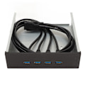 Miniatyrbilde 3 av 8: 5,25 tommers USB 3.0 Frontpanel Hub 4 porter 5 Gbps høy hastighet 19-pinners USB Frontpanel Hub for PC-datamaskin