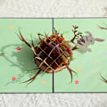 Miniatyrbild 4 av 6: Påsk pop up-kort, påskhare pop up-kort med meddelandeetikett och kuvert, Glad Påsk-kort