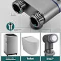 Miniatyrbillede 4 af 5: 1 ind 2 ud dobbelt kontrolventil, bidet sprayhoved, toiletskylleventil (sort)