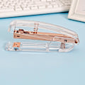 Miniatyrbilde 2 av 4: Rosegull stiftemaskin kontor student mote transparent stiftemaskin arbeidsbesparende lett luksus kontorrekvisita bindemaskin